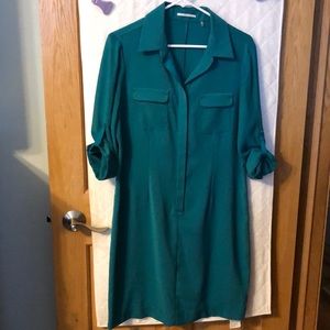 Tahari green shirt dress